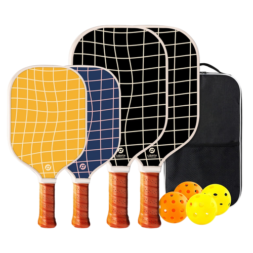 set famille 4 raquettes pickleball balle housse grid