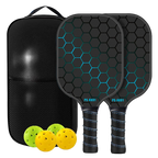 set duo raquette pickleball black edition bleu