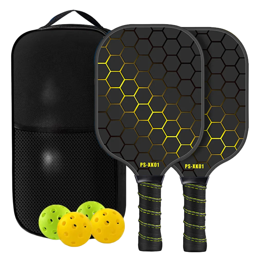 set duo raquette pickleball black edition jaune