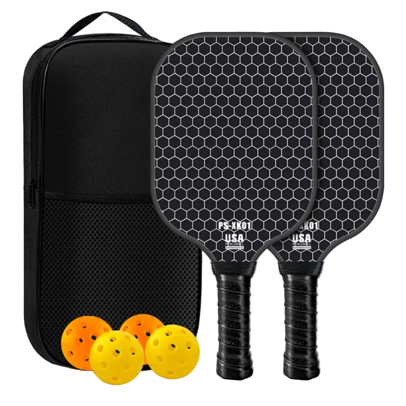 set duo raquette pickleball black edition noir