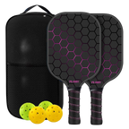 set duo raquette pickleball black edition violet