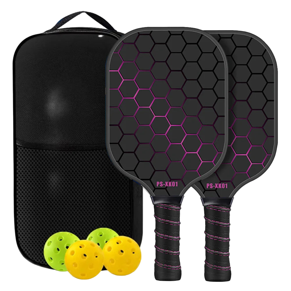 set duo raquette pickleball black edition violet